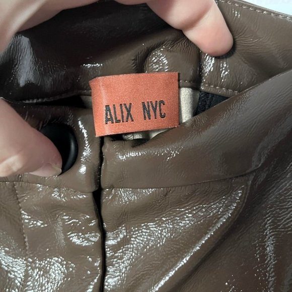 NWOT ALIX NYC Loring Pant in Acorn Faux Leather Size 10 - Picture 5 of 5